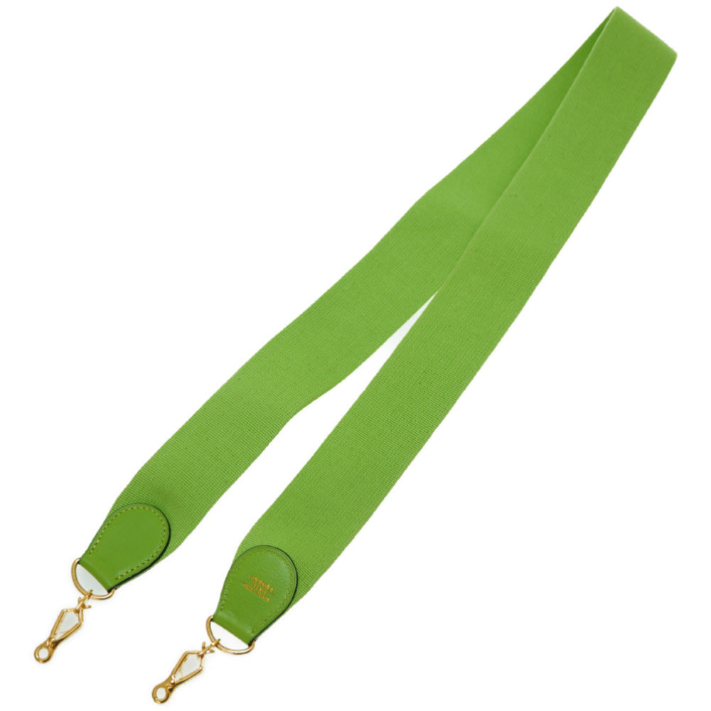 HERMES Shoulder strap Leather, Canvas Apple green Evelyn Shoulder Strap Women Used Authentic