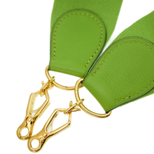 HERMES Shoulder strap Leather, Canvas Apple green Evelyn Shoulder Strap Women Used Authentic