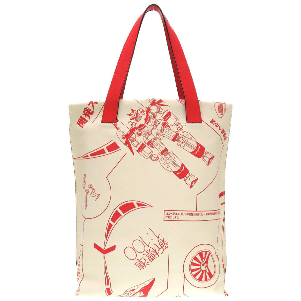 LOEWE Tote Bag leather Ivory x Gundam Shopper Bag unisex(Unisex) Used Authentic