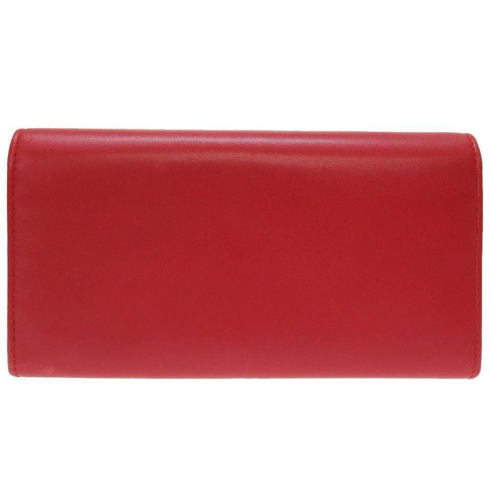 GUCCI Long Wallet Purse 453390 leather Red Bifold GG embossed Women(Unisex) Used Authentic