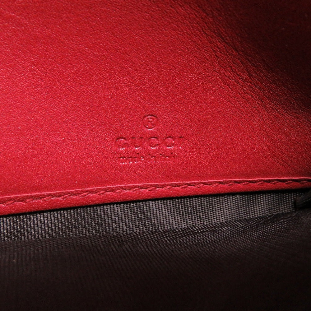 GUCCI Long Wallet Purse 453390 leather Red Bifold GG embossed Women(Unisex) Used Authentic