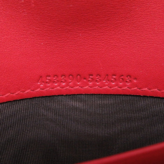 GUCCI Long Wallet Purse 453390 leather Red Bifold GG embossed Women(Unisex) Used Authentic