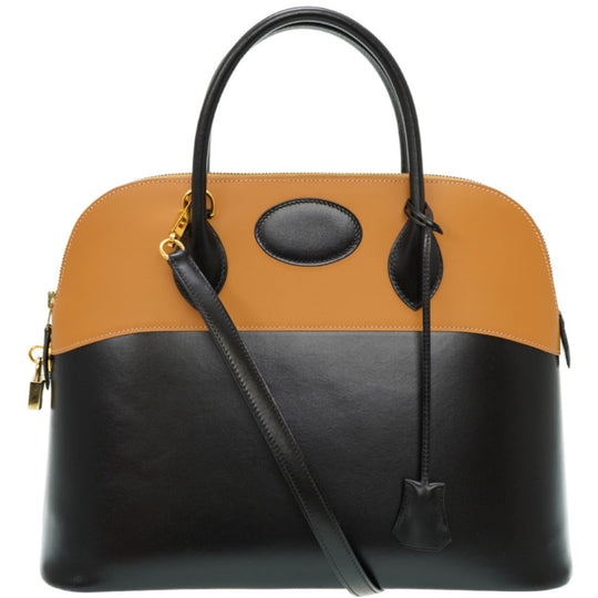 HERMES Handbag Box calf, Vauchamonix black Bored 35 Women Used Authentic