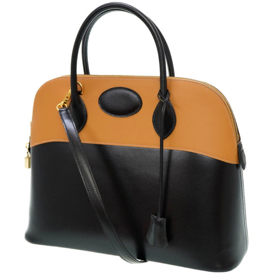 HERMES Handbag Box calf, Vauchamonix black Bored 35 Women Used Authentic