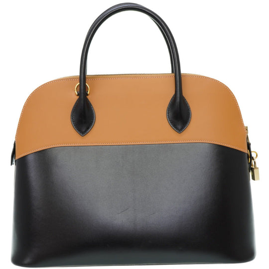 HERMES Handbag Box calf, Vauchamonix black Bored 35 Women Used Authentic