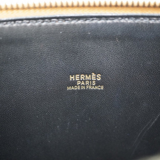 HERMES Handbag Box calf, Vauchamonix black Bored 35 Women Used Authentic