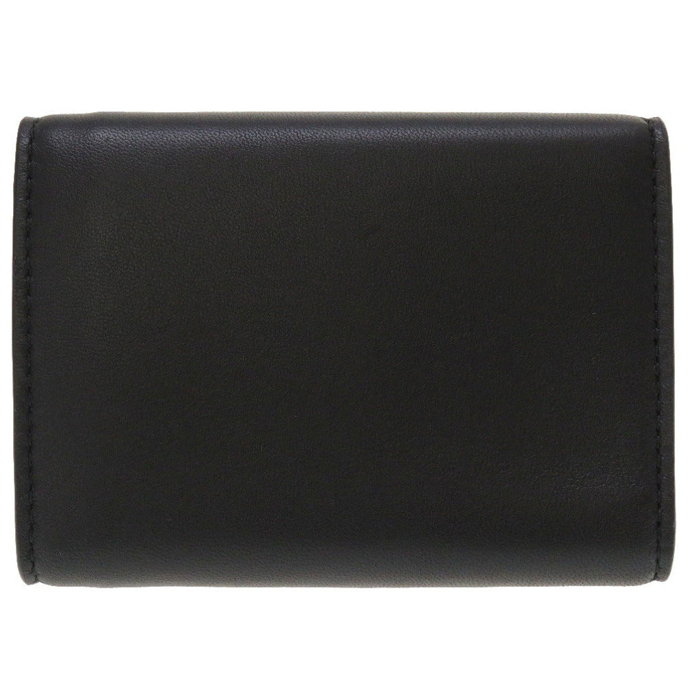 BOTTEGAVENETA Tri-fold wallet 515385 leather black Compact wallet INTRECCIATO mens Used Authentic