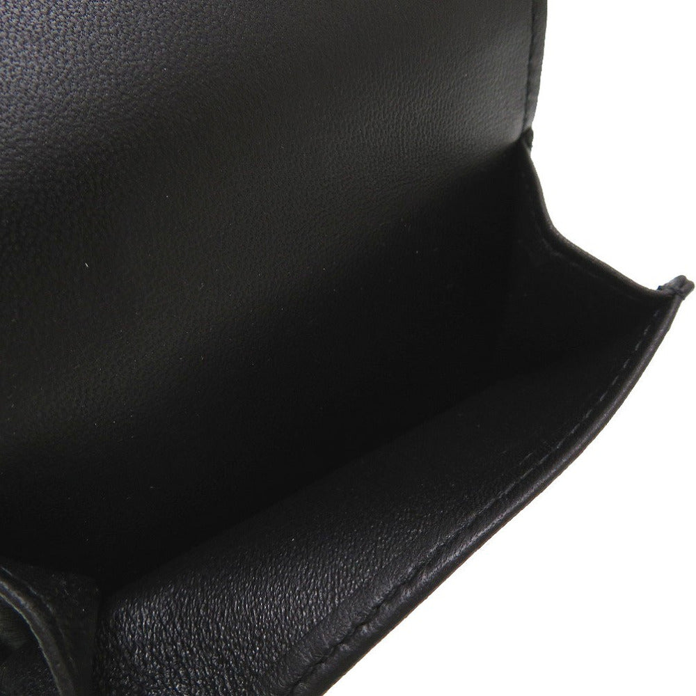 BOTTEGAVENETA Tri-fold wallet 515385 leather black Compact wallet INTRECCIATO mens Used Authentic