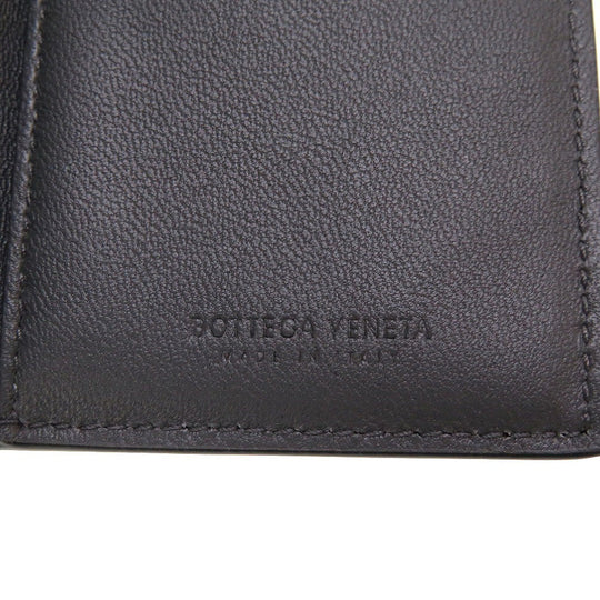 BOTTEGAVENETA Tri-fold wallet 515385 leather black Compact wallet INTRECCIATO mens Used Authentic