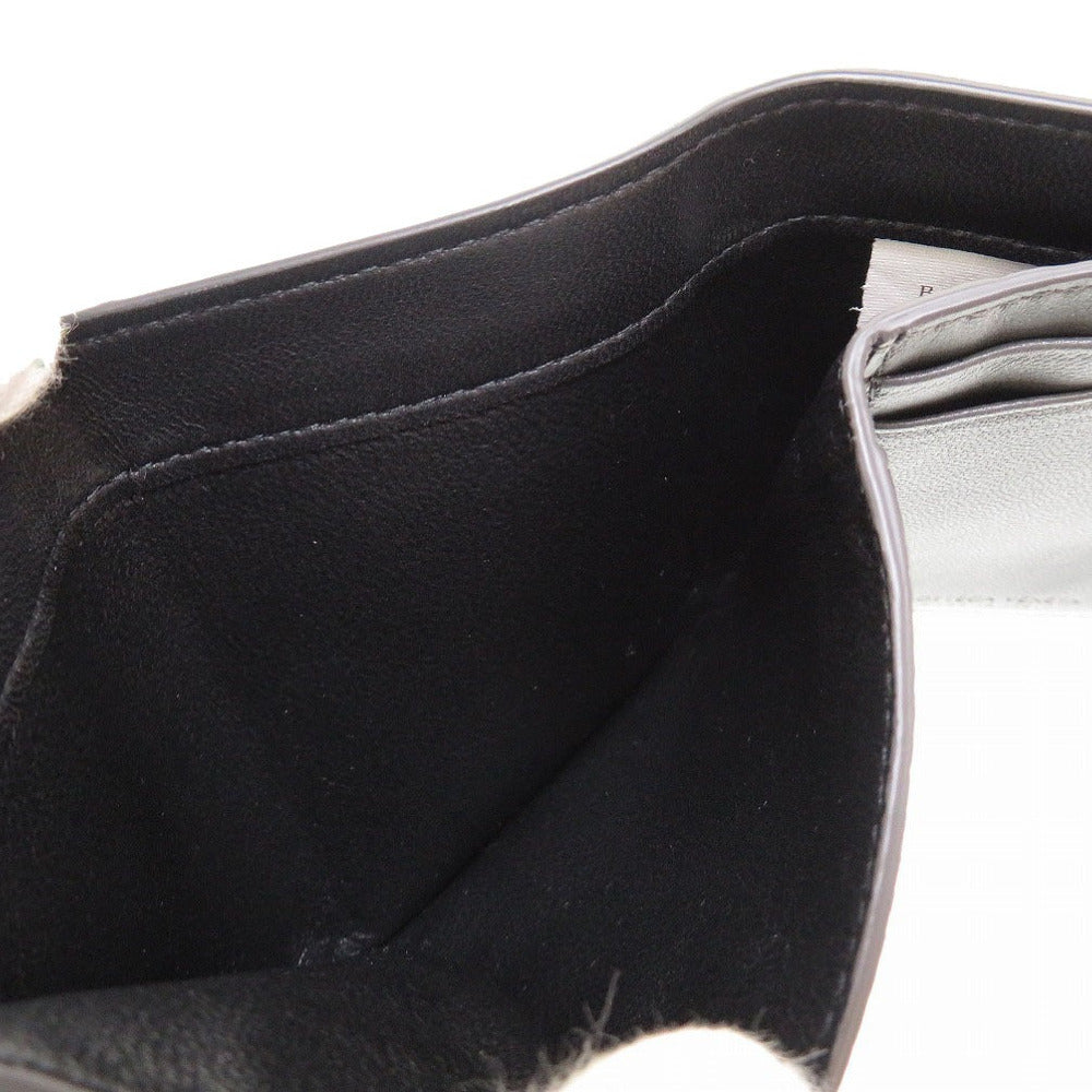 BOTTEGAVENETA Tri-fold wallet 515385 leather black Compact wallet INTRECCIATO mens Used Authentic