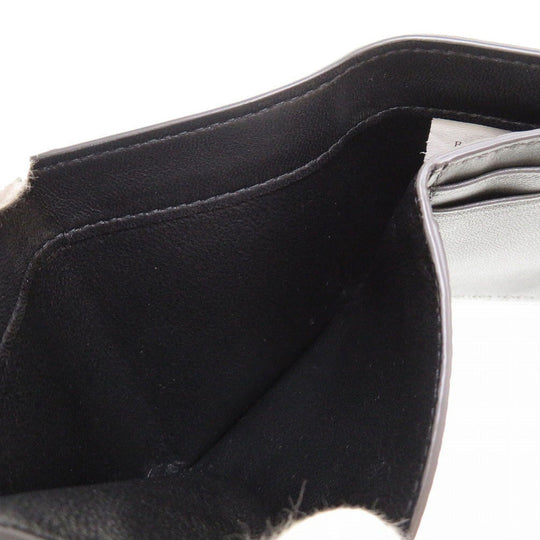 BOTTEGAVENETA Tri-fold wallet 515385 leather black Compact wallet INTRECCIATO mens Used Authentic
