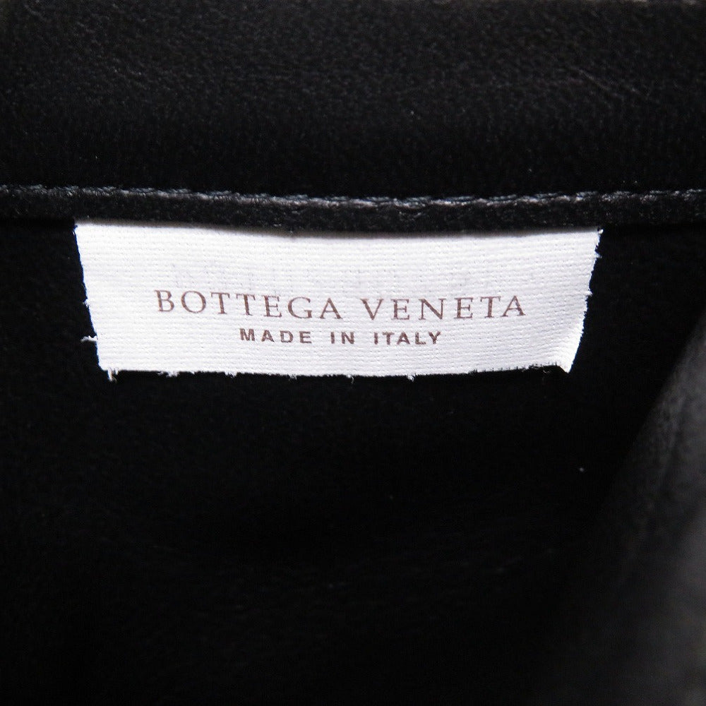 BOTTEGAVENETA Tri-fold wallet 515385 leather black Compact wallet INTRECCIATO mens Used Authentic