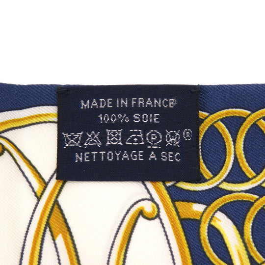 HERMES scarf silk Navy Lift Profile Lift Profile Women Used Authentic