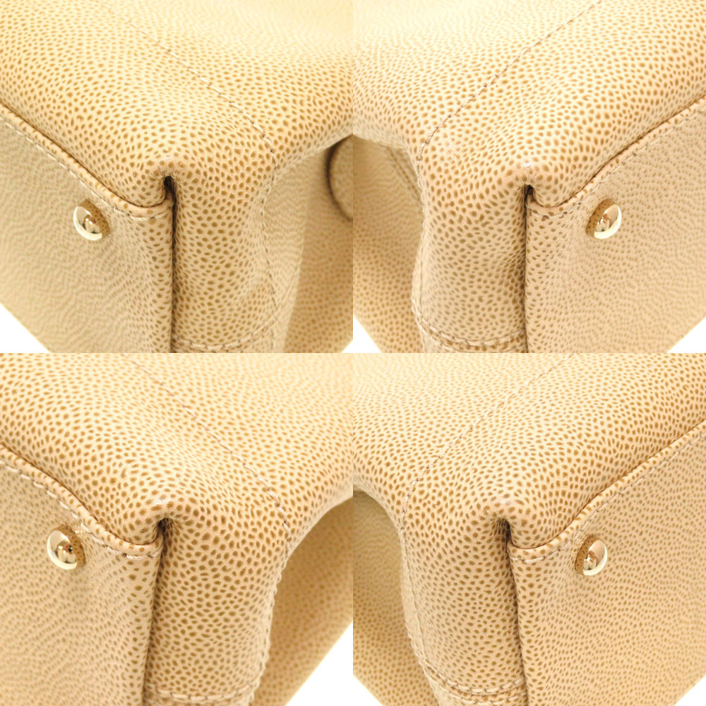 CHANEL Tote Bag Caviar skin beige COCO Mark Women Used Authentic