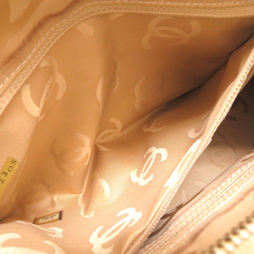 CHANEL Tote Bag Caviar skin beige COCO Mark Women Used Authentic