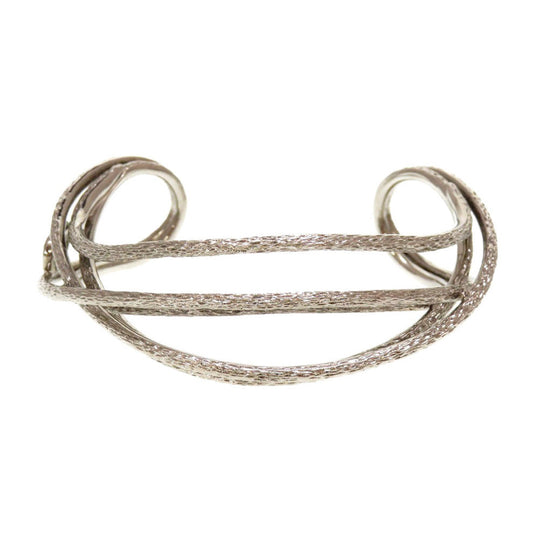 Christian Dior Bangle metal Silver CD logo unisex(Unisex) Used Authentic