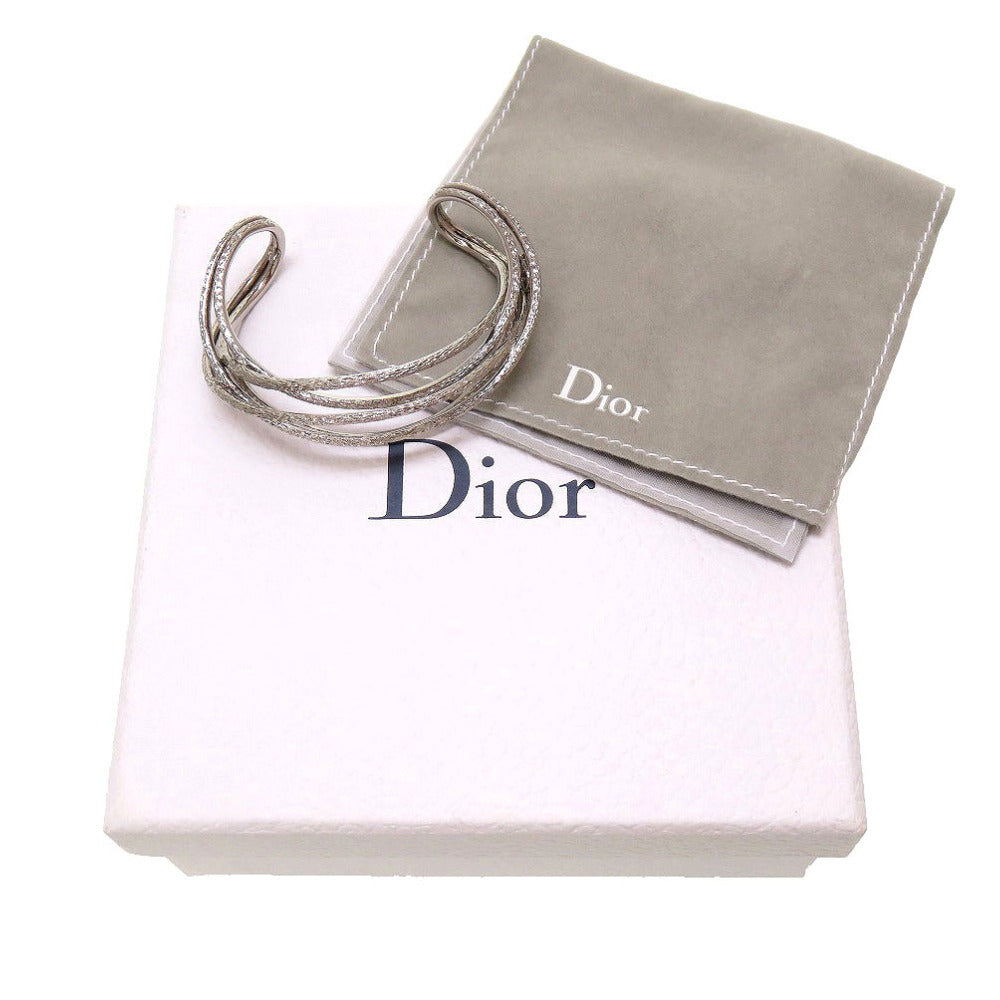 Christian Dior Bangle metal Silver CD logo unisex(Unisex) Used Authentic