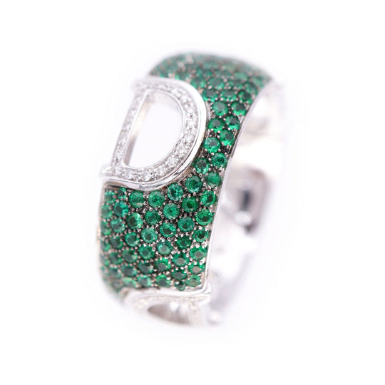Damiani Ring Emerald, Diamond green D icon Women Used Authentic