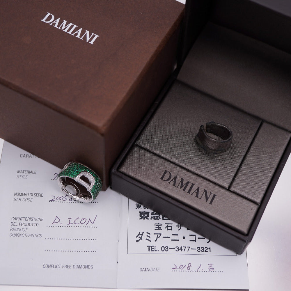 Damiani Ring Emerald, Diamond green D icon Women Used Authentic
