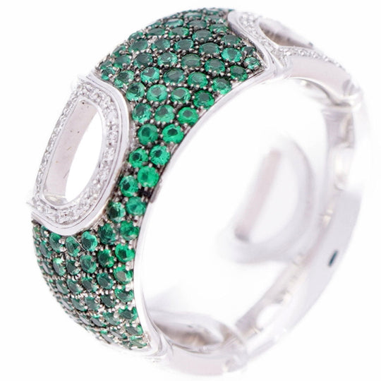 Damiani Ring Emerald, Diamond green D icon Women Used Authentic