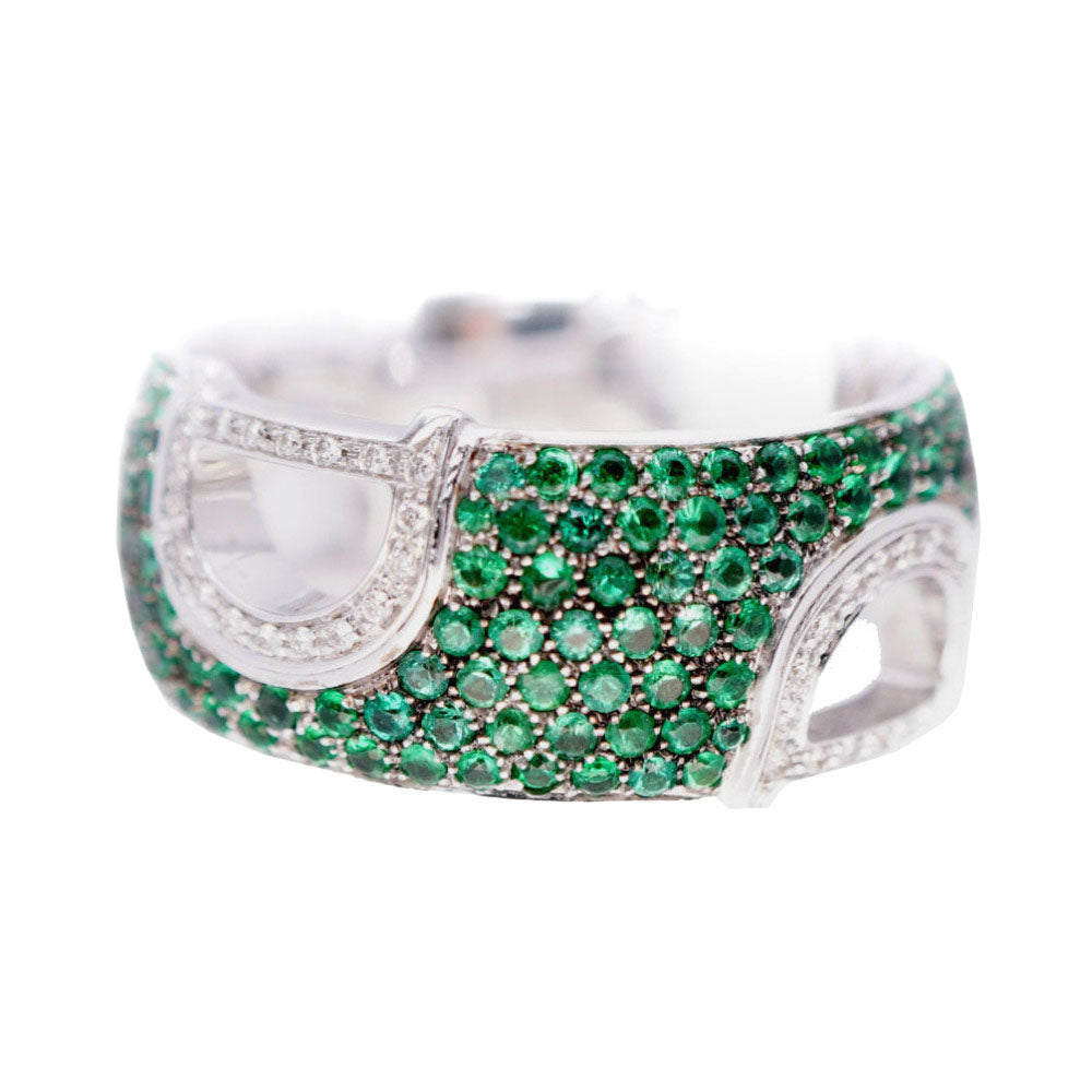 Damiani Ring Emerald, Diamond green D icon Women Used Authentic