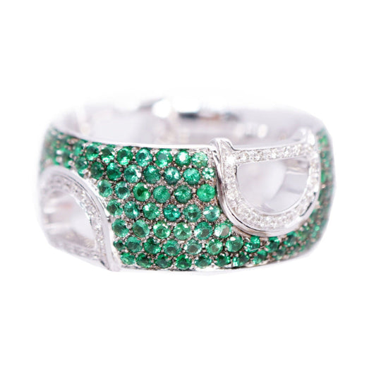 Damiani Ring Emerald, Diamond green D icon Women Used Authentic