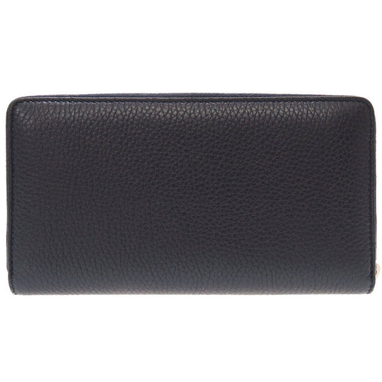 GUCCI Long Wallet Purse 473928 leather Navy Zip Around Women(Unisex) Used Authentic
