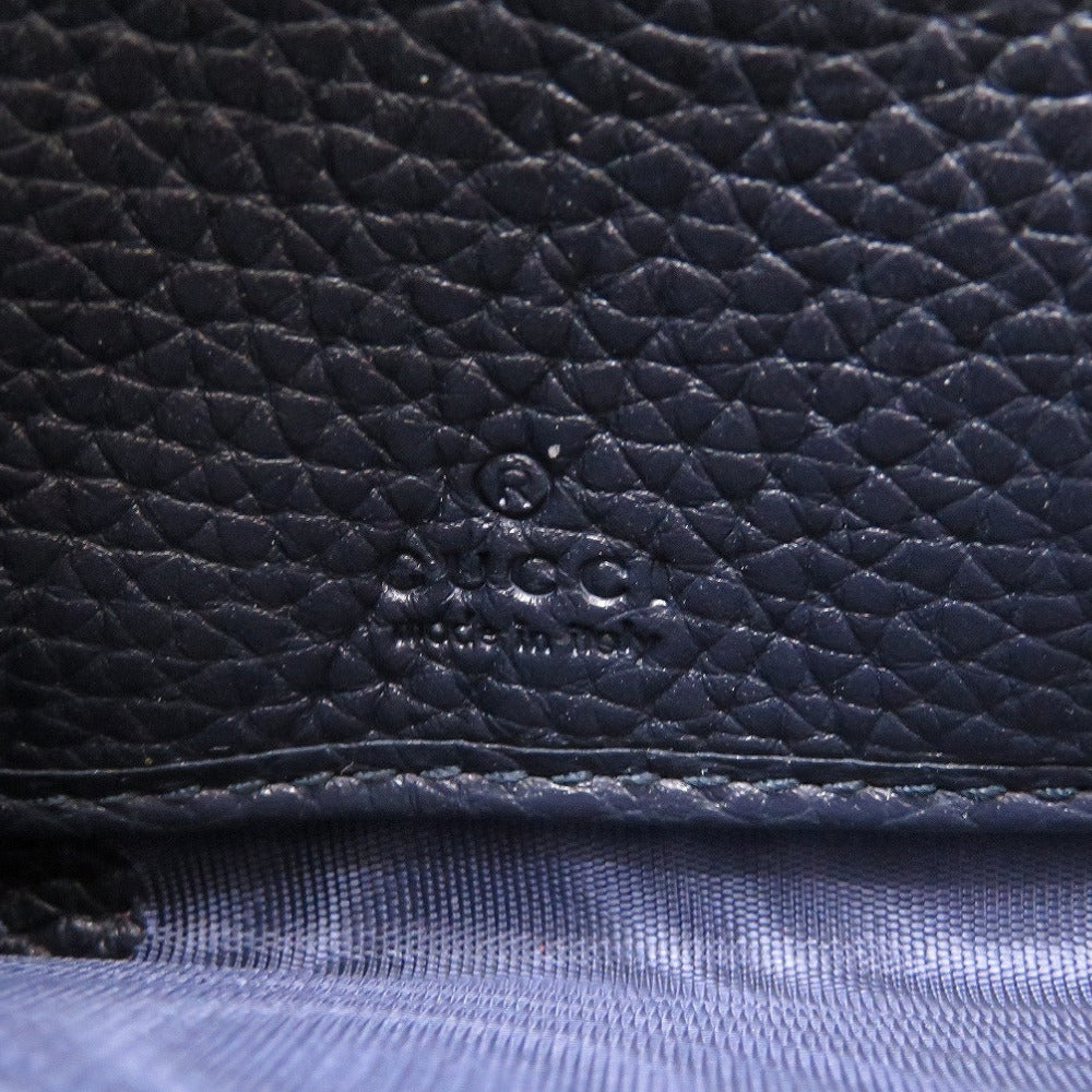 GUCCI Long Wallet Purse 473928 leather Navy Zip Around Women(Unisex) Used Authentic
