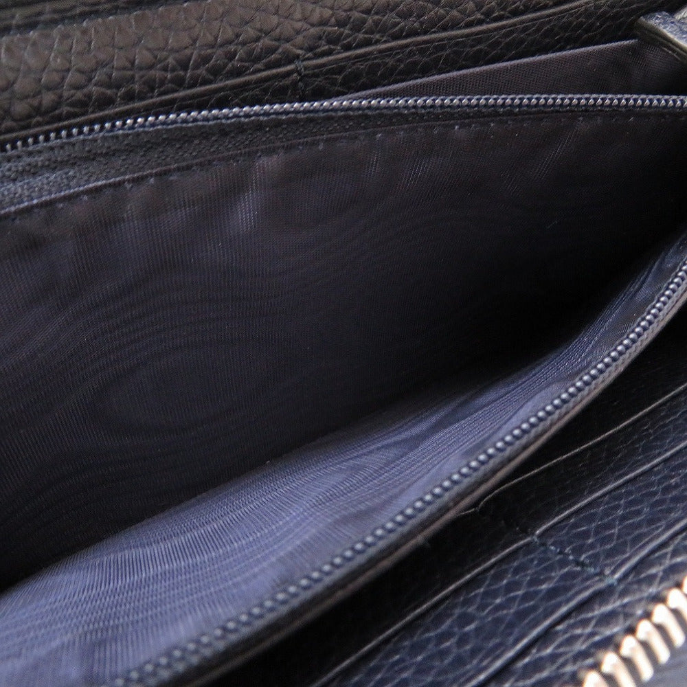 GUCCI Long Wallet Purse 473928 leather Navy Zip Around Women(Unisex) Used Authentic