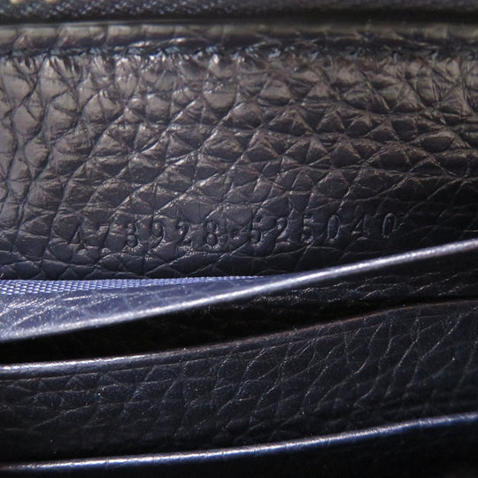 GUCCI Long Wallet Purse 473928 leather Navy Zip Around Women(Unisex) Used Authentic