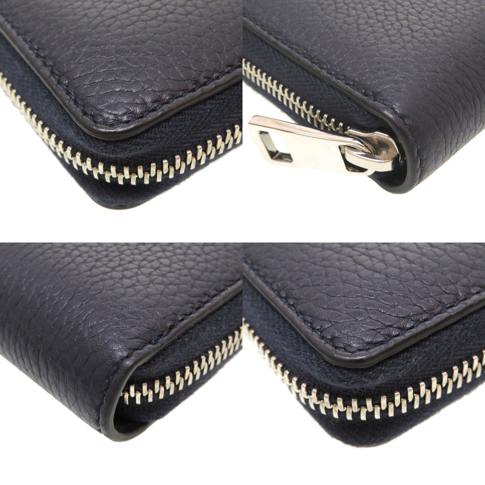 GUCCI Long Wallet Purse 473928 leather Navy Zip Around Women(Unisex) Used Authentic