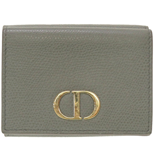 Christian Dior Tri-fold wallet leather gray Compact wallet