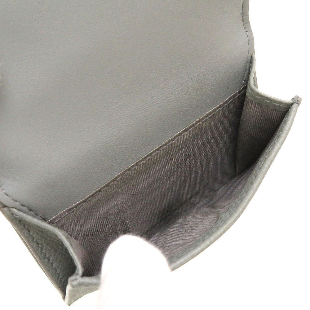 Christian Dior Tri-fold wallet leather gray Compact wallet