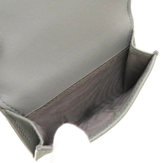 Christian Dior Tri-fold wallet leather gray Compact wallet