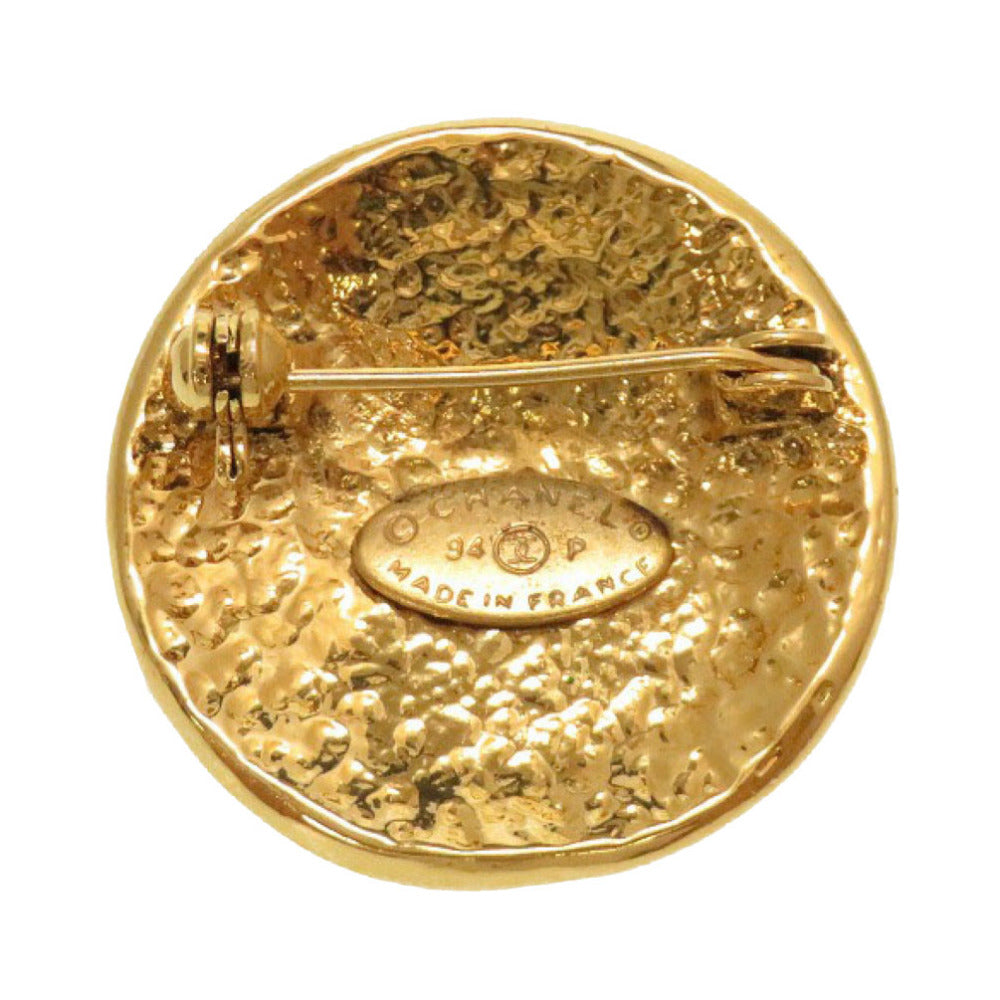 CHANEL Brooch metal gold COCO Mark vintage Women Used Authentic