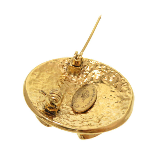CHANEL Brooch metal gold COCO Mark vintage Women Used Authentic