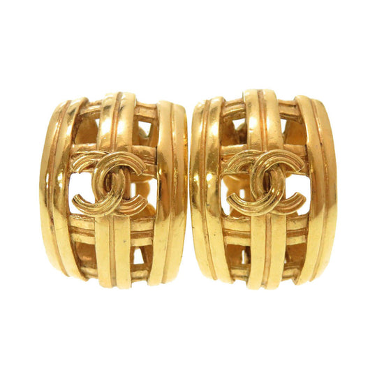 CHANEL Earring metal gold COCO Mark Women Used Authentic