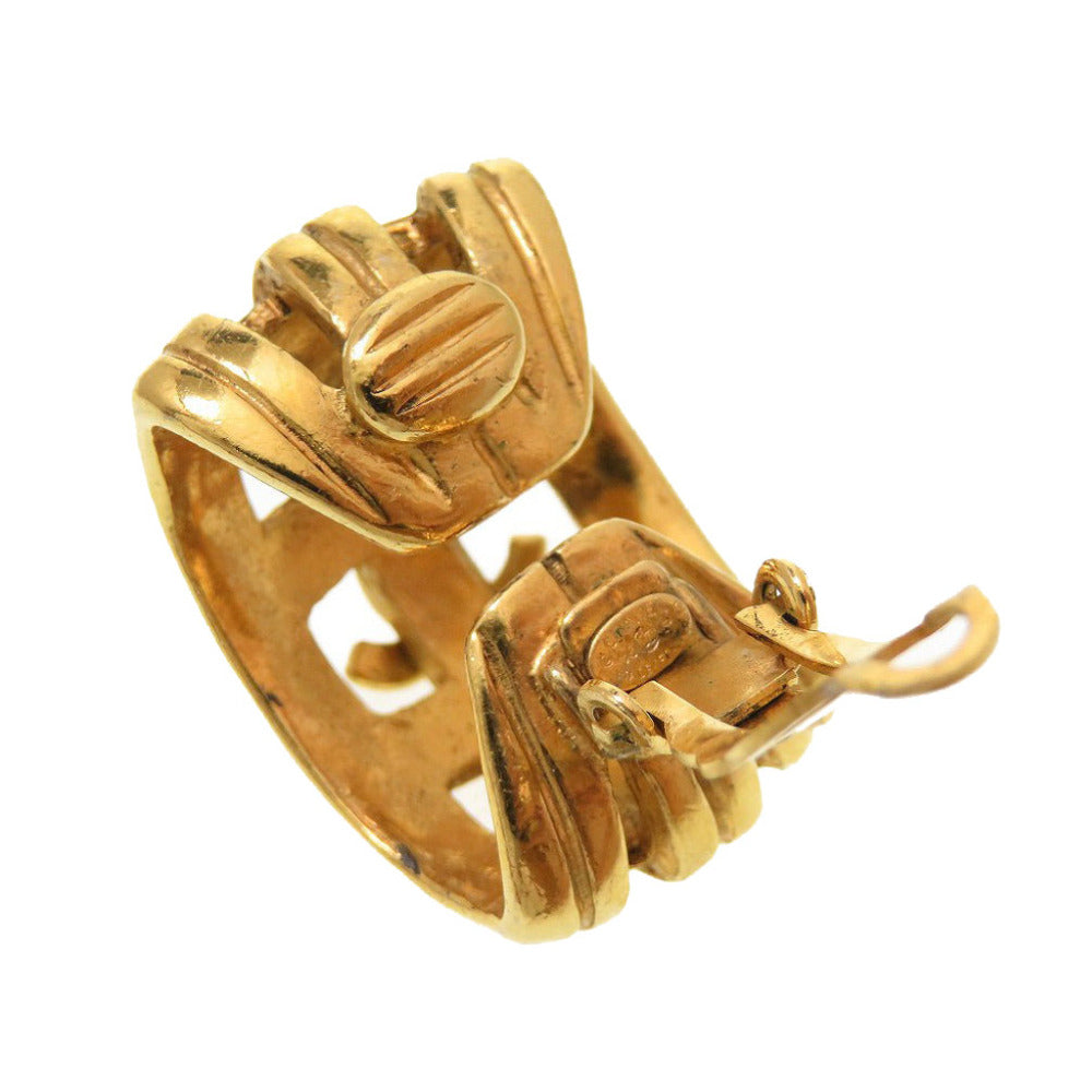 CHANEL Earring metal gold COCO Mark Women Used Authentic