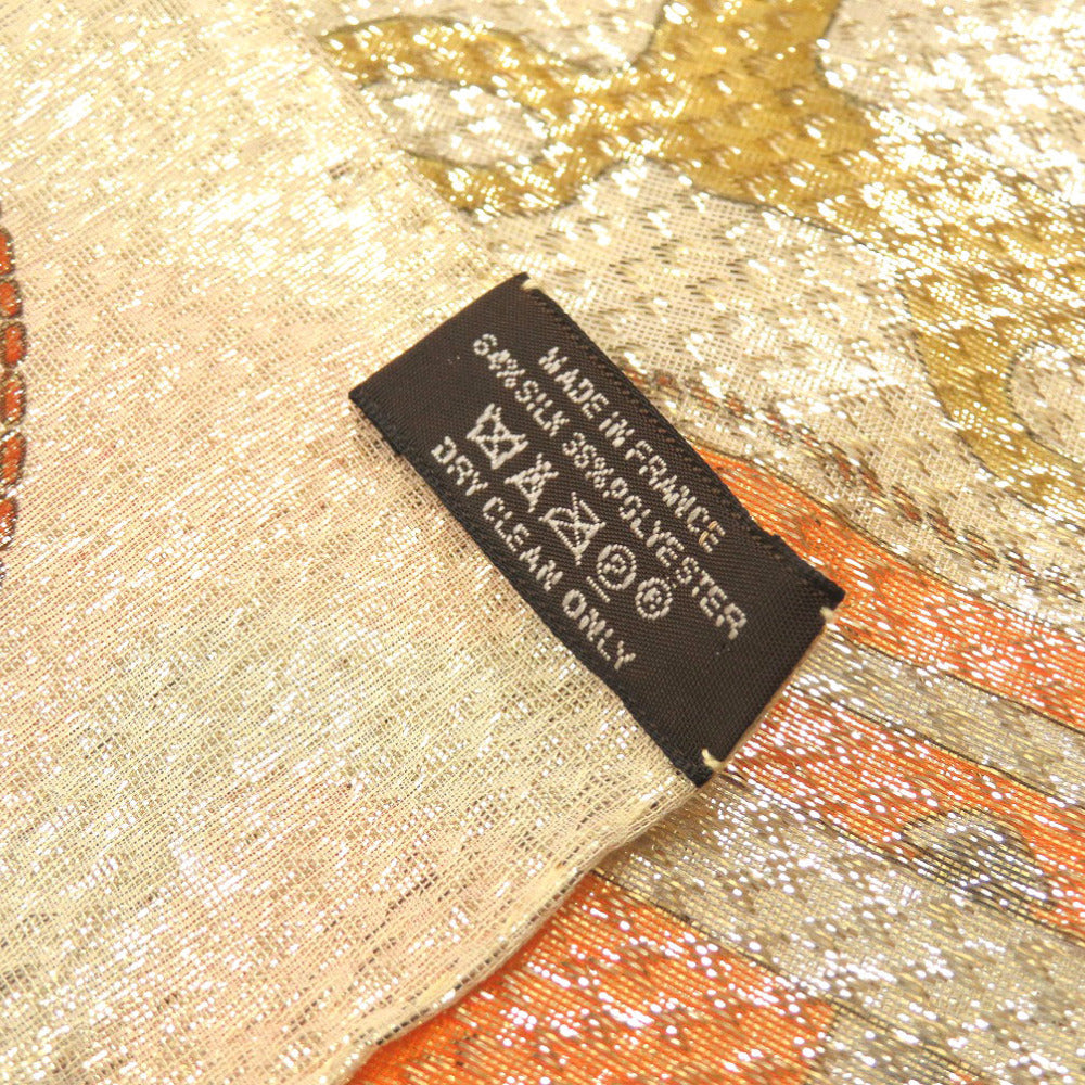 HERMES scarf silk Orange Carre70 BOVCLERIE D'ATTELAGE Buckle Women Used Authentic