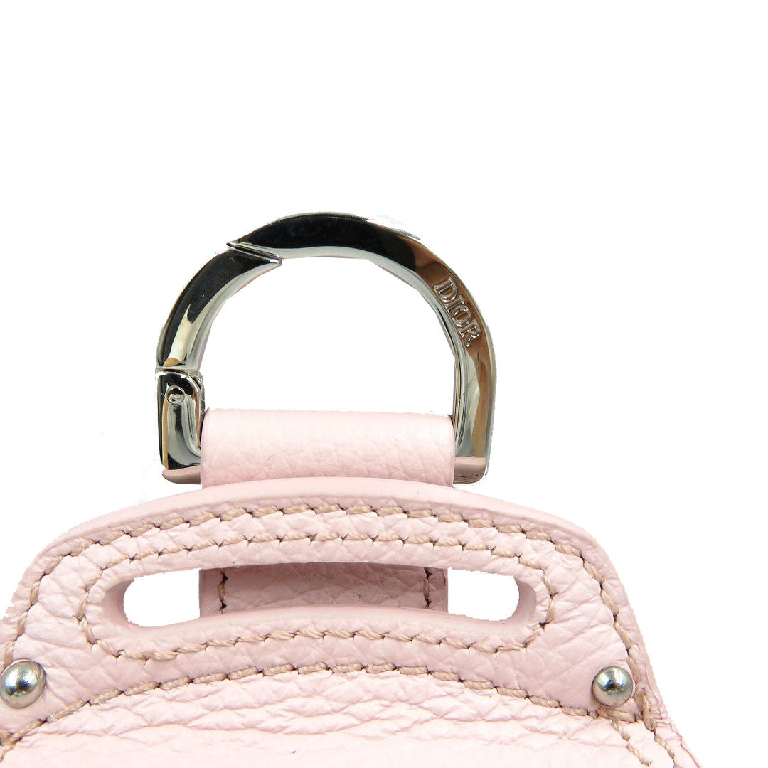 Christian Dior key ring leather pink Women Used Authentic
