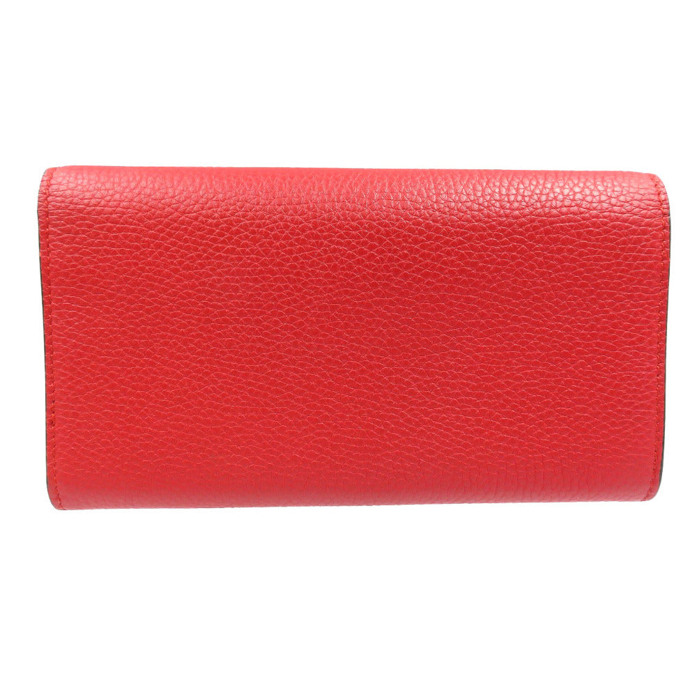 GUCCI Long Wallet Purse 453164 leather Red Animalier Continental Wallet Women Used Authentic