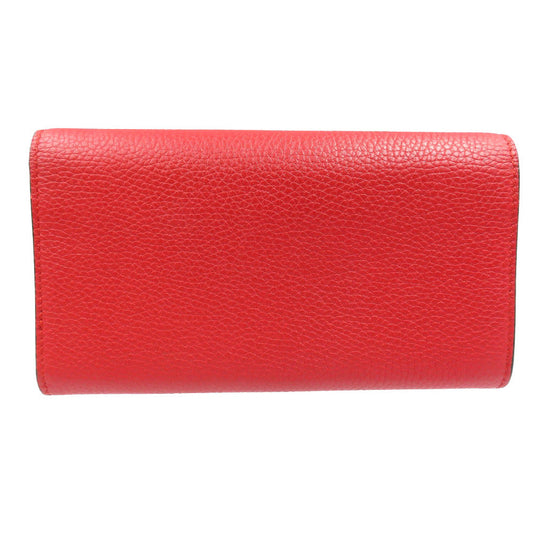 GUCCI Long Wallet Purse 453164 leather Red Animalier Continental Wallet Women Used Authentic