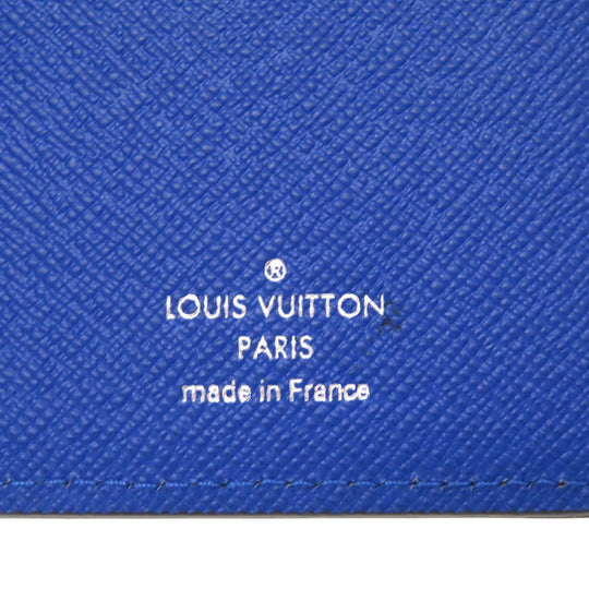LOUIS VUITTON Long Wallet Purse M30791 Taiga black Taiga Portefeuille Brazza V shape mens Used Authentic