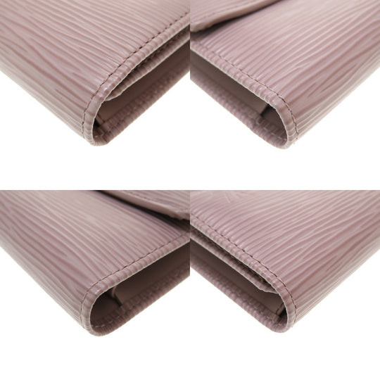 LOUIS VUITTON Long Wallet Purse M6338B Epi Leather lilac Three fold Epi Portefeuille International Women Used Authentic