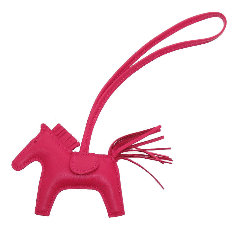 HERMES key ring leather Rose mexico Bag charm Rodeo Charm PM Women Used Authentic