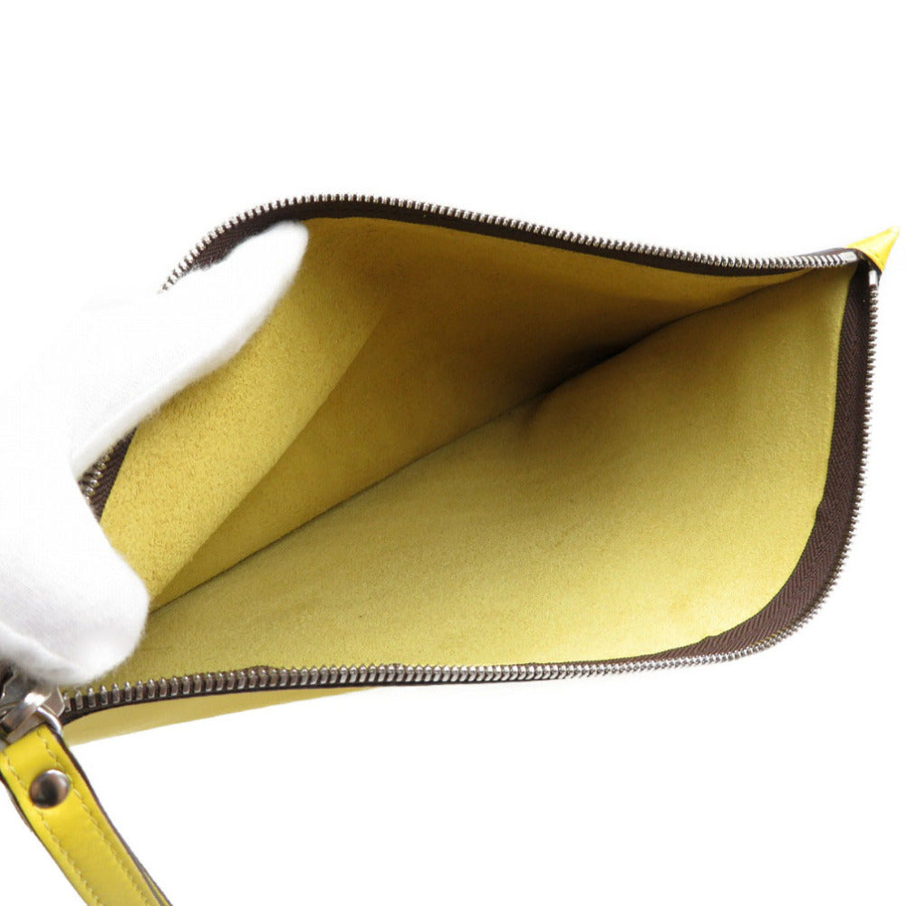 J&M Davidson Clutch bag leather yellow Women Used Authentic