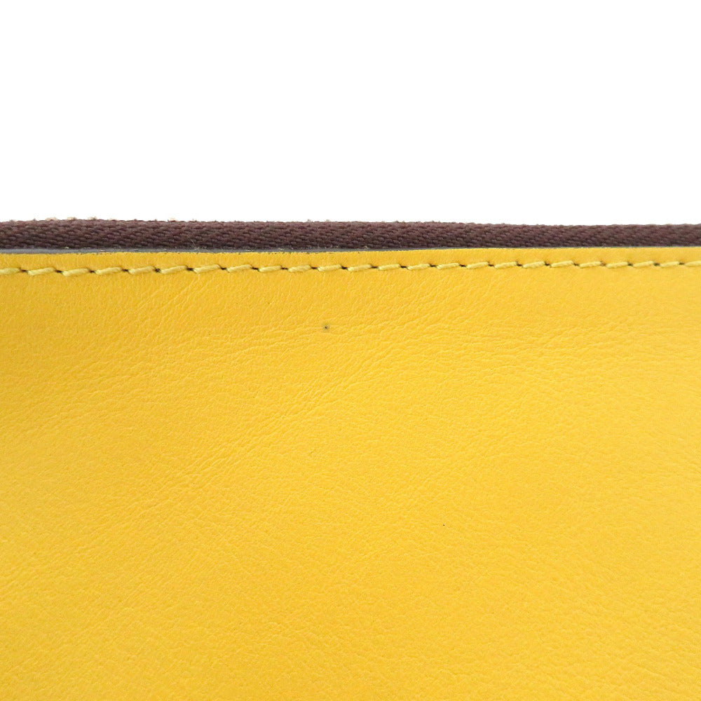 J&M Davidson Clutch bag leather yellow Women Used Authentic