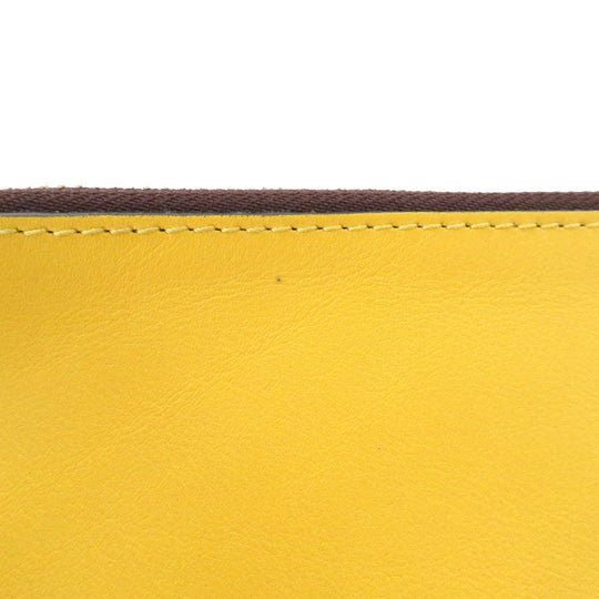 J&M Davidson Clutch bag leather yellow Women Used Authentic