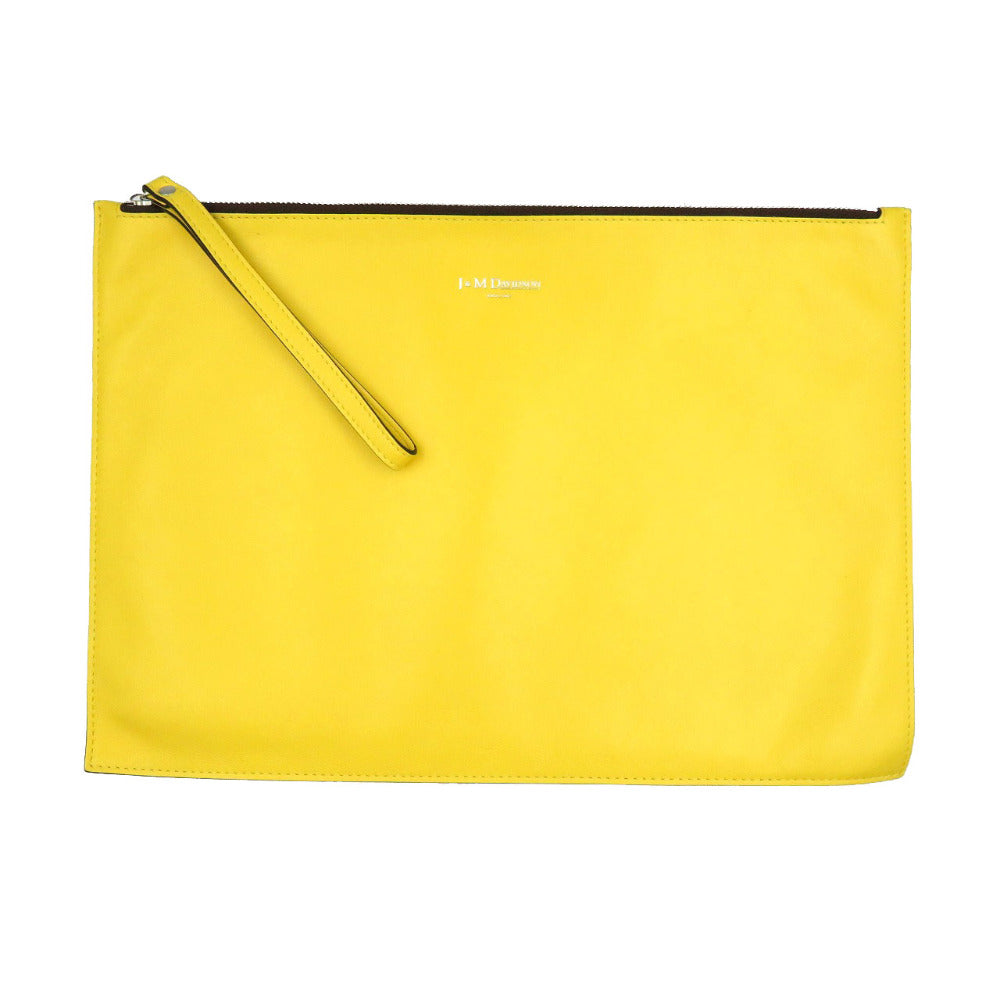 J&M Davidson Clutch bag leather yellow Women Used Authentic