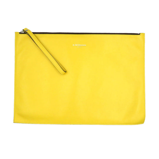 J&M Davidson Clutch bag leather yellow Women Used Authentic